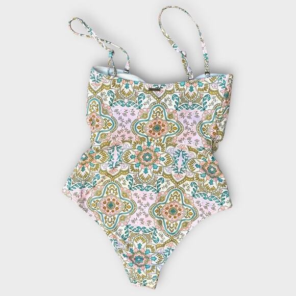 Billabong Summerside Drew Bandeau One-Piece Swimsuit Size Medium - Picture 6 of 10